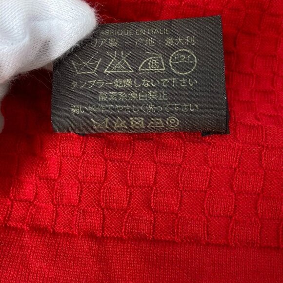 LOUIS VUITTON M75131 Echarpes micro Damier Scarf cotton / Cashmere Red - Picture 6 of 12